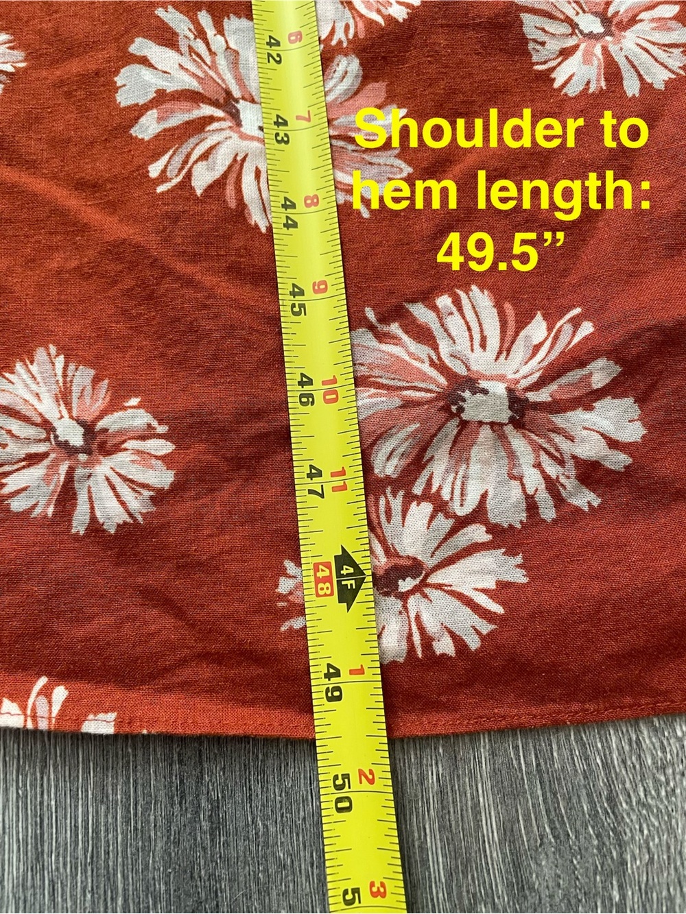 Madewell Sophia Linen-Blend Floral Puff-Sleeve Midi Milkmaid Dress in Rust sz 1X - Picture 8 of 11